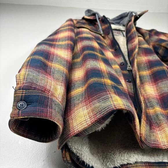 Levi’s Plaid Sherpa Lined Fleece Hoodie Jacket - Picture 3 of 7